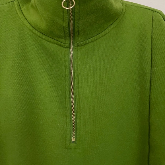 Women's Quarter Zip Sweatshirt, Green, Size Medium - Picture 7 of 8